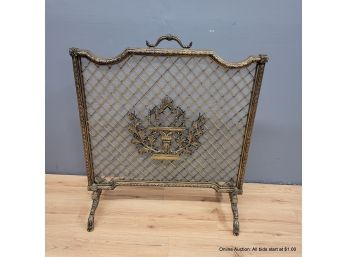 Antique Brass Fire Screen (local Pickup Or UPS Store Ship)