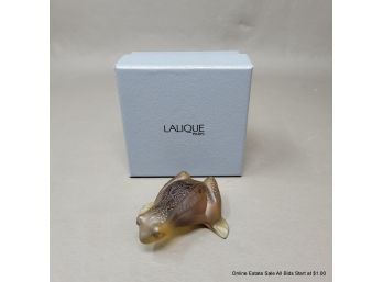 Lalique Crystal Frog With Original Box