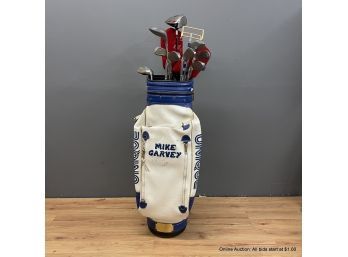 Vintage Mike Garvey Golf Bag With Mike Garvey, Centerline And Taylor Made Clubs (Local Pickup Only)