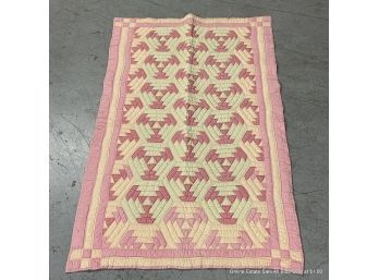 Vintage Handmade Pink Quilt