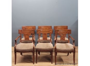 Six Michael Taylor Upholstered Seat Dining Chairs (Local Pickup Only)