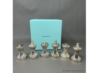Three Pairs Of Tiffany & Co. Salt Shakers And Pepper Grinders