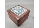 Fine Chinese Bat & Shou Plaque Mounted In A Wood Box 19th Century