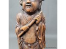 19th Century Fine Carved Bamboo Chinese Scholar With Flute