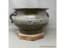 Large Chinese Qing Bronze Censor