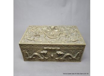Fine Chinese Bronze Nine Dragon Box Republic Period