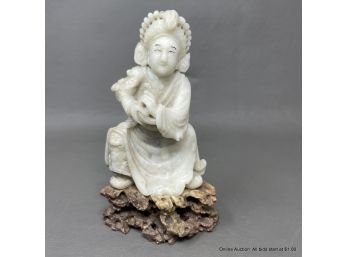 Chinese Late Qing Dynasty White Soapstone Figure