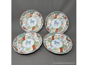 Four Japanese Imari Meji-Taisho Period Porcelain Plates