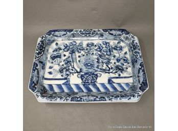 Chinese Blue And White Porcelain Platter (Local Pick Up Or UPS Store Ship Only)