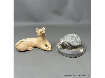 Chinese Han Dynasty Turtle & Song / Ming Dynasty Dog