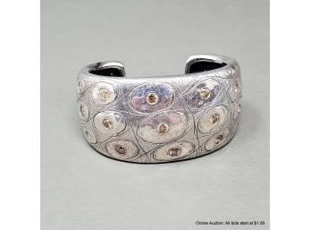 Pedro Boregaard Sterling Silver And Diamond Cuff Bracelet 4.85 Ct Total
