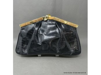 Vintage Finesse La Model Leather Handbag With Gold Hardware