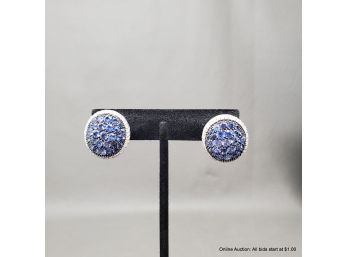 Fabrizio Cantamessa 18K White Gold/sterling Silver, Sapphire & Diamond Earrings