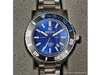 Deep Blue Stainless Steel Divers Wristwatch