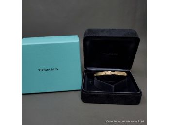 Tiffany & Co. Atlas 18K  Yellow Gold And Diamond Bracelet