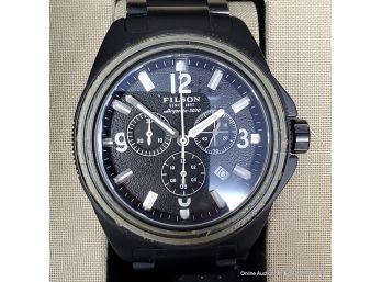 Shinola For C.C. Filson Co. Black Stainless Steel Wristwatch