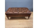 Edward Ferrell Oversized Tufted Leather Ottoman (Local Pickup Only)