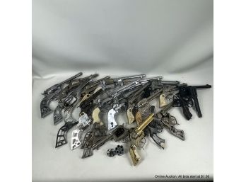 Large Assortment Of Broken Toy Cap Guns And Parts