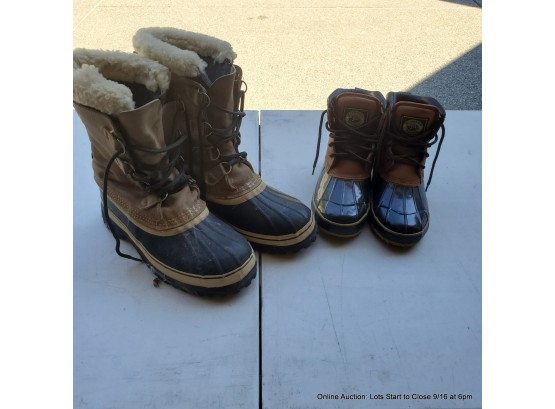 Two Pairs Of Boots: Sorrell (about A Size 10) & Crater Ridge (Size 7)