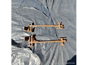 Pair Of Wrought Iron 16' Hinged Mounts