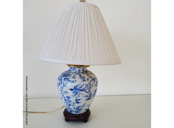 Blue And White Ginger Jar Style Lamp