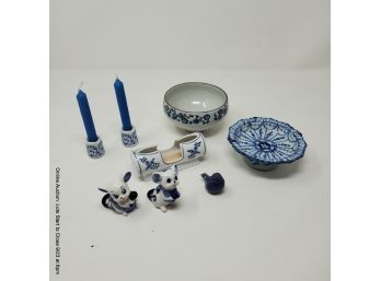 Lot Of Small Blue And White Porcelain Pieces