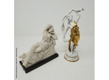 Two Classical Figures: Porcelain And Resin