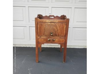Antique Mahogany Hinged-front Cellarette With Scrolling Gallery Rail