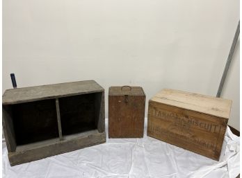 3 Antique/vintage Primitive Boxes