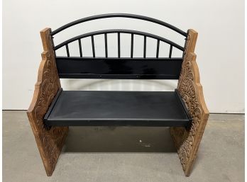 Decorative Metal And Wood Bench.