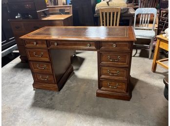 Vintage Leather Top Desk, Solid Hardwoods