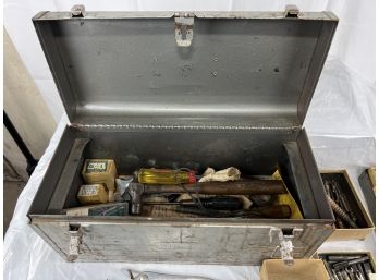 Vintage Toolbox With Misc. Tools