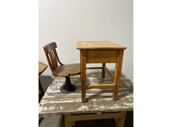 Vintage School Desk And Chair
