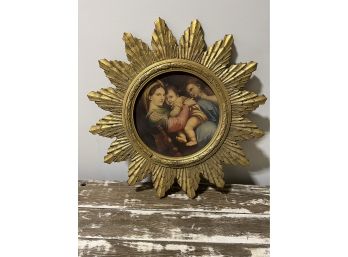 Antique Print. Madonna Of The Chair By Raphael.