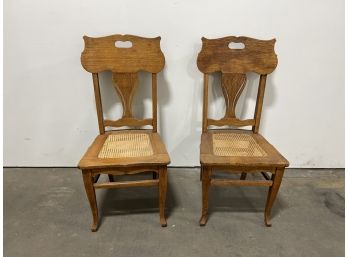 2 Antique/vintage Oak Birds Beak Chairs