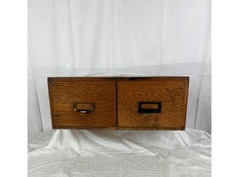 Antique Oak 2 Drawer File Cabinet