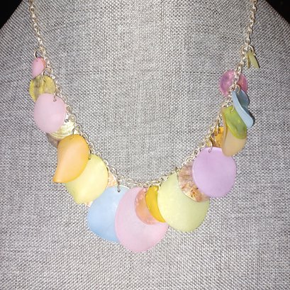 Colorful Plastic & Silvertone Necklace