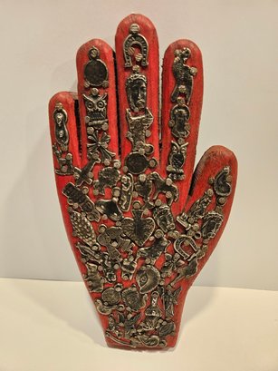 La Mano Wooden Hand From Mexico Folk Art