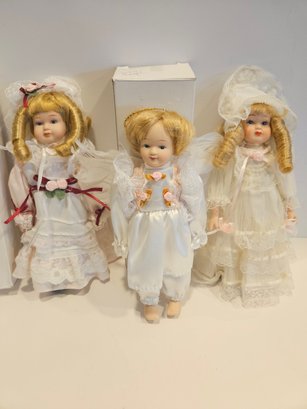 Three Peabody & Wright Porcelain Dolls Victorian Angel