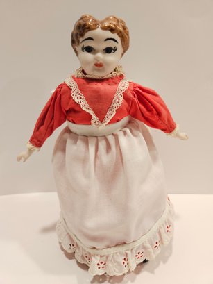 Vintage Porcelain Doll With Cloth Body