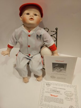 Edwin M Knowles 'Michael' Porcelain Doll 1990