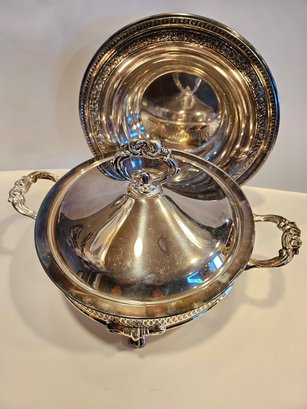 Reed And Barton Silver Plated Bowl And Casserole Chafing Dish Holder