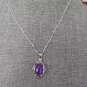 Purple With Silver Tone Necklace
