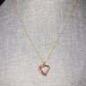 Avon Goldtone Birthstone Heart Necklace July