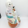 Vintage Porcelain Laughing Buddha  With 5 Kids