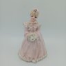 Lefton China Pink Victorian Dress Lady Figurine