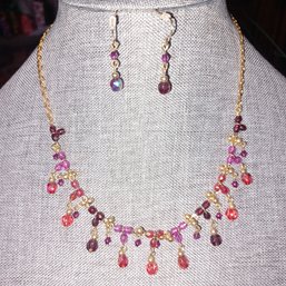 Avon Berry Color Fringe Giftset Necklace & Earrings