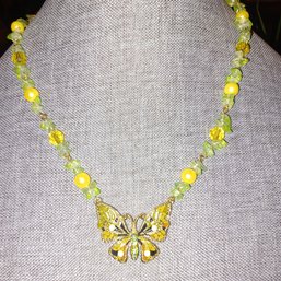 Beaded Butterfly Necklace