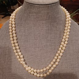 Faux Pearls Long Strand