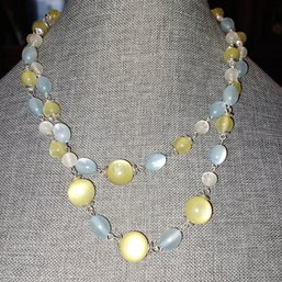 2pc Beaded Blue&green Necklace